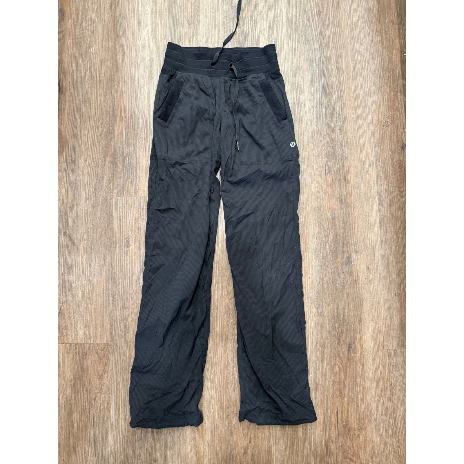 Lululemon Dance Studio Textured Drawstring Athletic Pants Lw5enor Size 0 Black